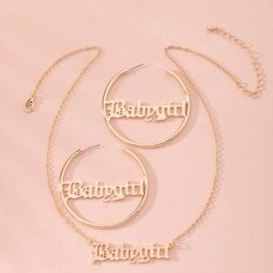 baby girl necklace and earrings set